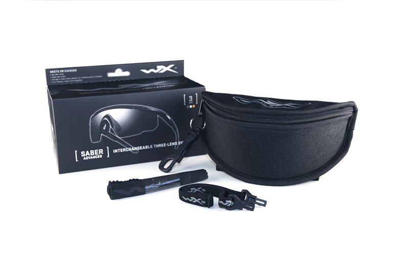 Wiley X Saber Advance Protective Glasses with Interchangeable Lenses, Black