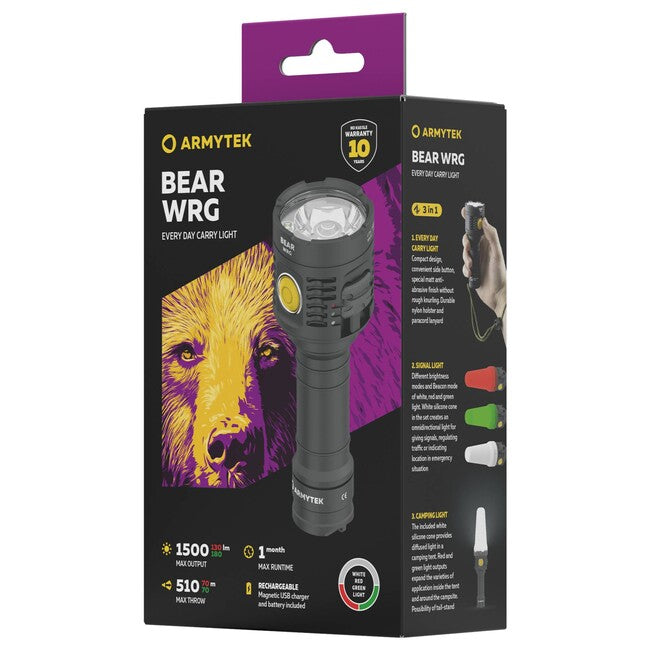 ArmyTek Prime C2 Pro Max weiße led-taschenlampe für batteriebetrieb mit handschlaufe, 4000 lm