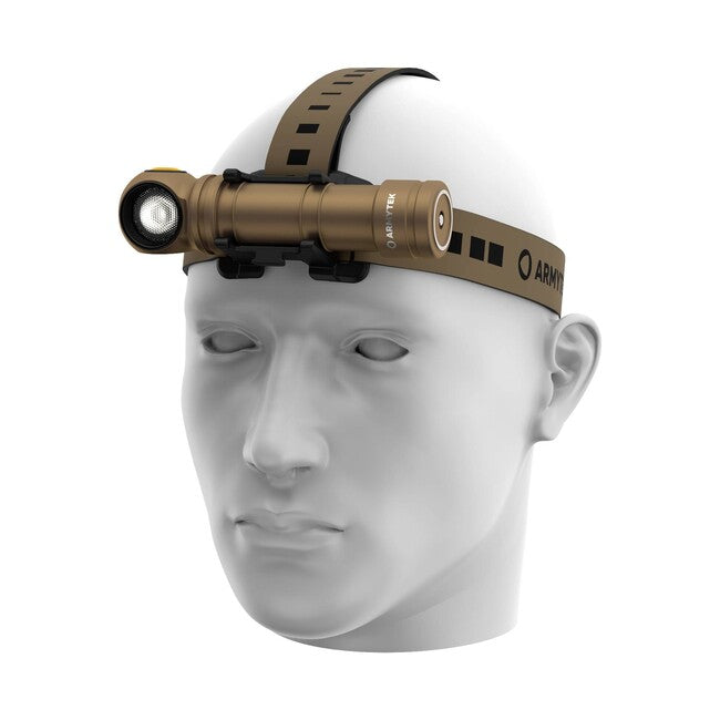 ArmyTek Wizard C2 Pro Max weiße led-handlampe mit magnetischem halter, batteriebetrieben, 4000 lm, sandfarben