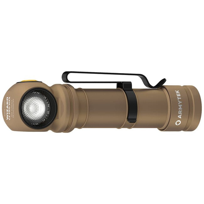 ArmyTek Wizard C2 Pro Max weiße led-handlampe mit magnetischem halter, batteriebetrieben, 4000 lm, sandfarben