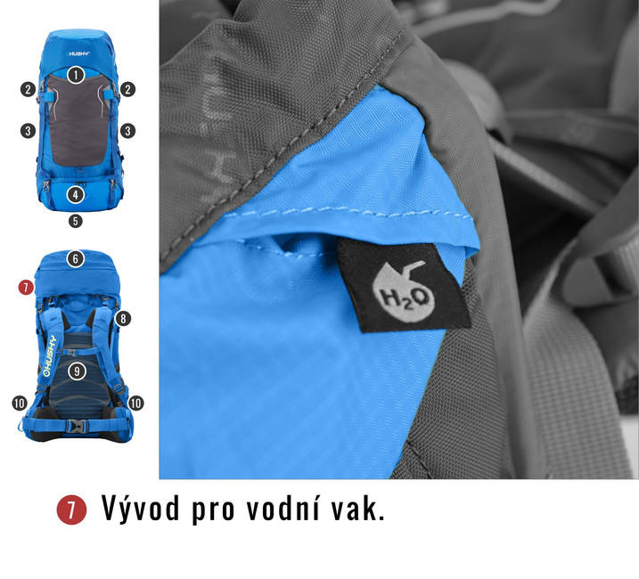 HUSKY Rony Rucksack Ultraleicht Neu 50l , blau
