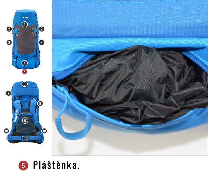 HUSKY Rony Rucksack Ultraleicht 50l burgundy