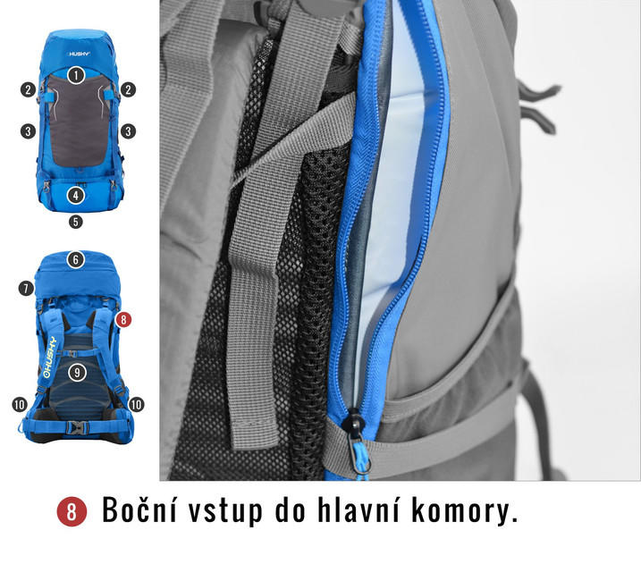 HUSKY Rony Rucksack Ultraleicht 50l burgundy