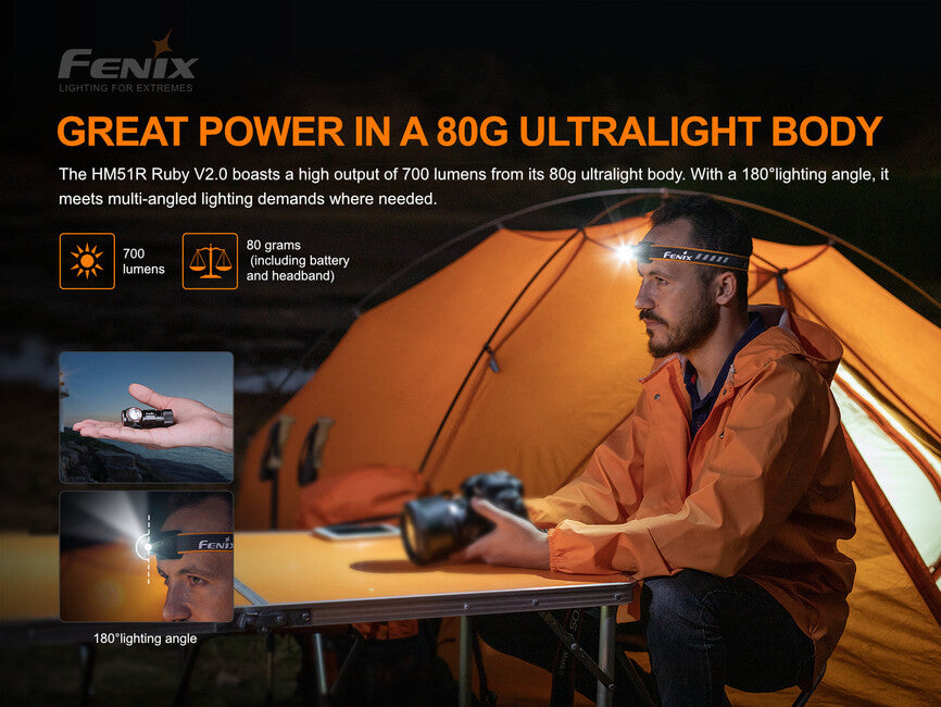 Fenix HM51R Ruby V2.0 Stirnlampe aufladbar