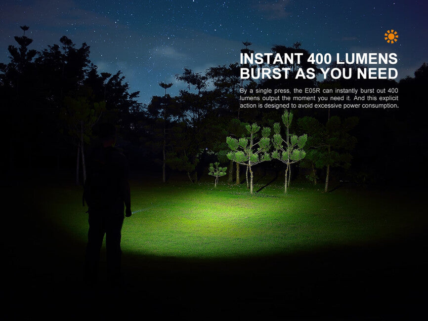Fenix E05R aufladbare minitaschenlampe – grün