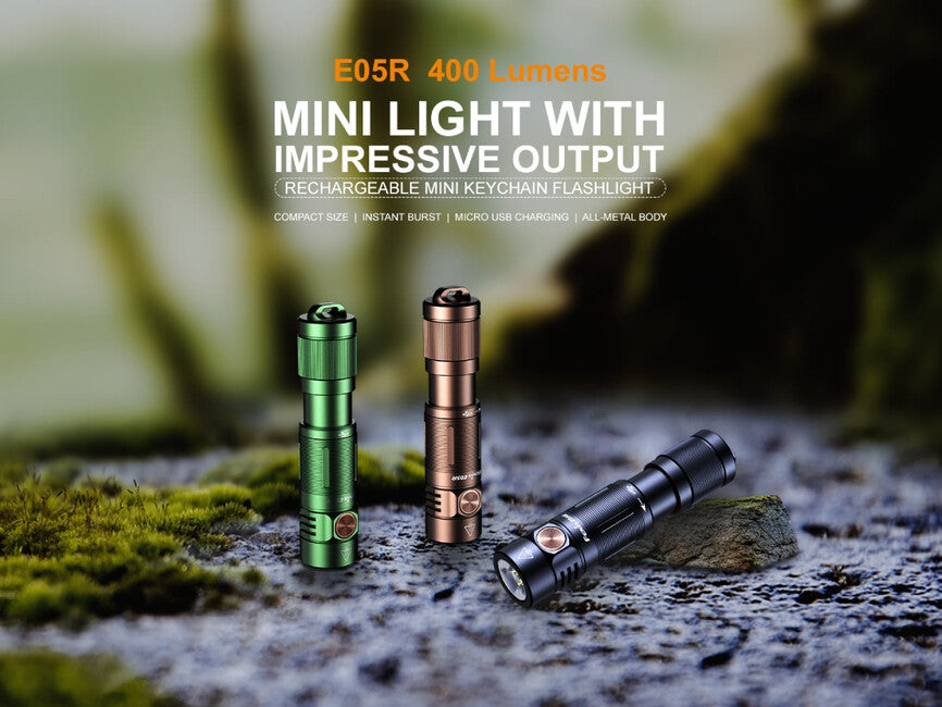Fenix E05R aufladbare minitaschenlampe, schwarz