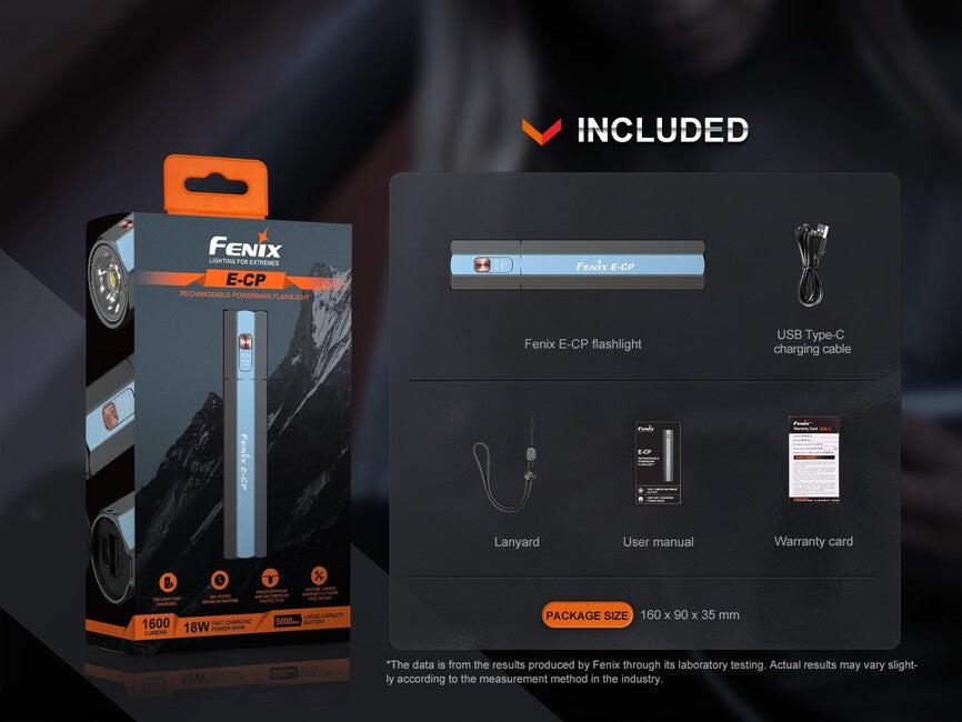 Fenix E-CP powerbank mit leuchte, schwarz