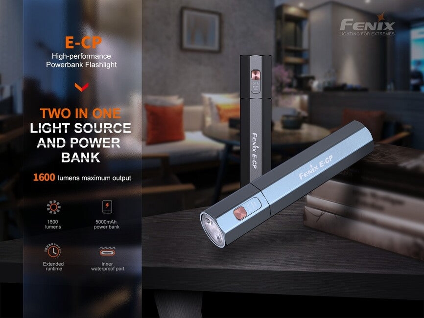 Fenix E-CP powerbank mit leuchte, schwarz