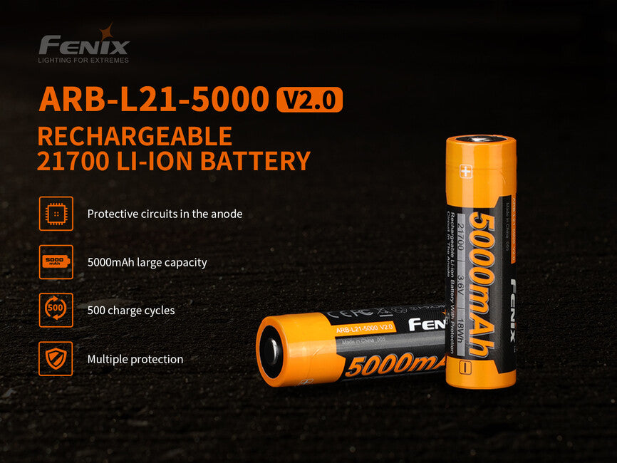 Fenix nabíjateľná batéria 21700 5000 mAh, Li-Ion