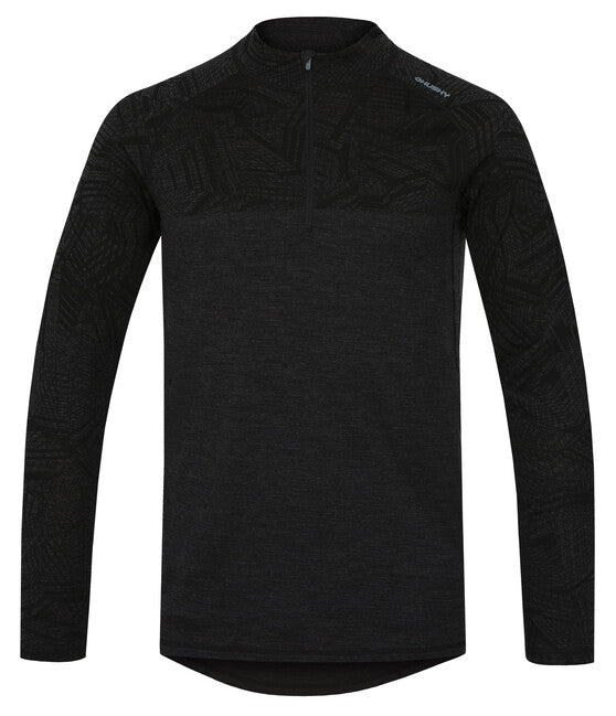 HUSKY Merino Rollkragenpullover mit Reißverschluss thermounterwäsche, schwarz