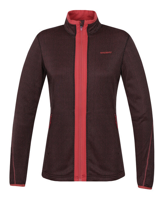 HUSKY Artic Zip Damen-Sweatshirt mit Reißverschluss, dunkelgrau/weinrot