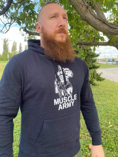 DRAGOWA pánska mikina s kapucňou muscle army man
