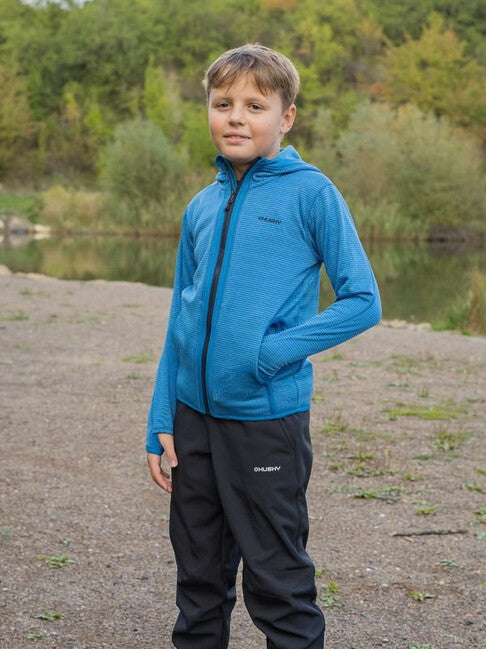 HUSKY Artic Zips K otroški pulover s kapuco, modra/črna modra
