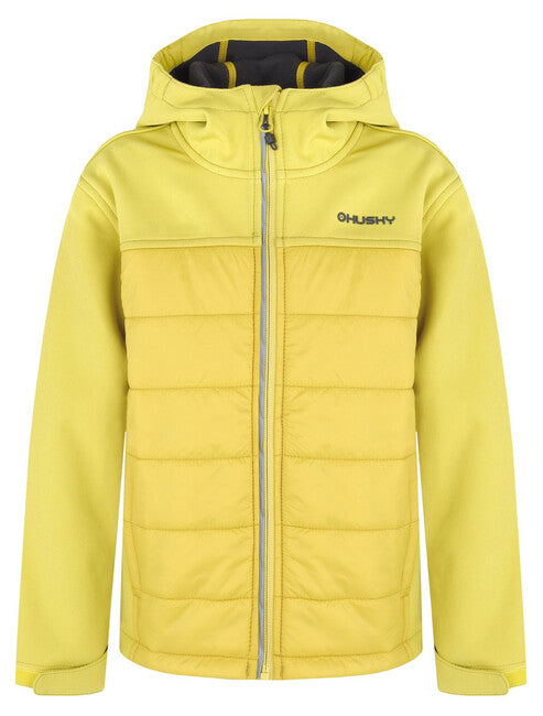 HUSKY Swany K kids' padded softshell jacket, lime green
