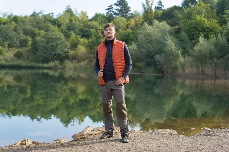 HUSKY Dresles herren daunenweste M dk. grau grün