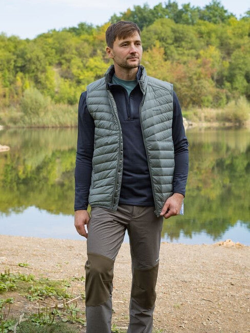 HUSKY Dresles herren daunenweste M dk. grau grün