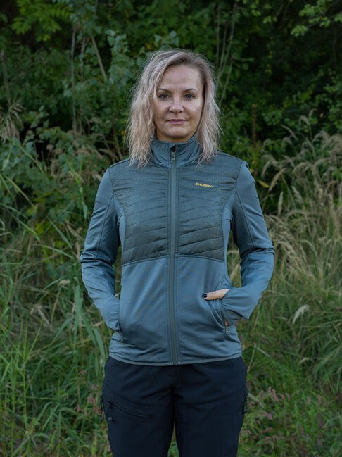 HUSKY Airy Damen-Sweatshirt mit Reißverschluss, dunkelgrau grün
