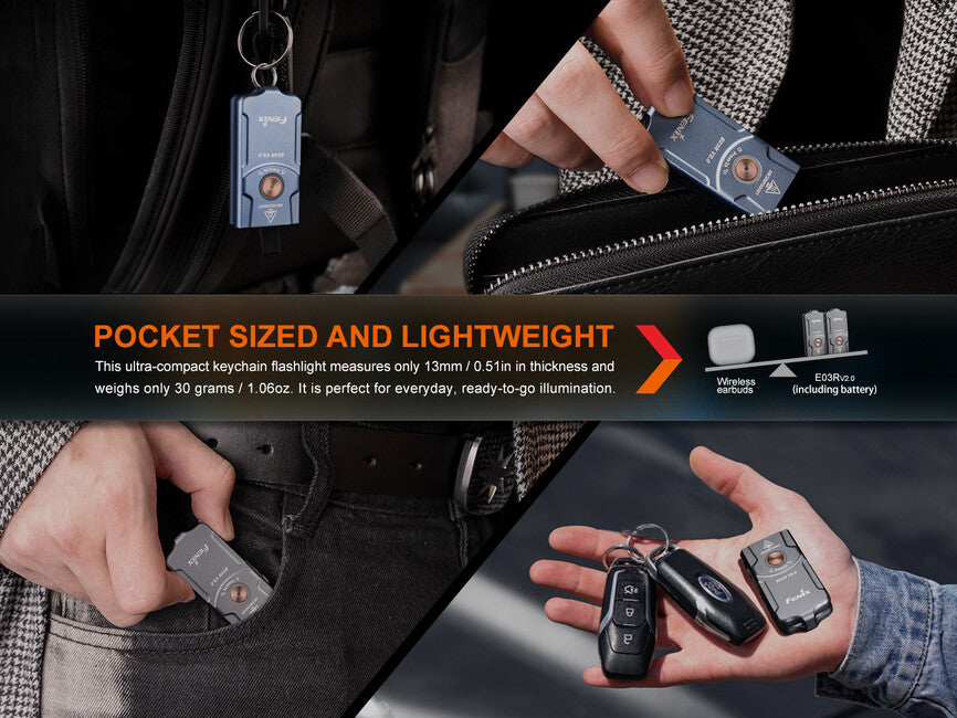 Fenix E03R V2.0 wiederaufladbare Taschenlampe GE, rot