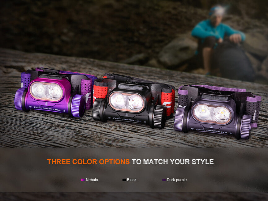 Fenix HM65R-T V2.0 Rechargeable Headlamp, Dark Purple