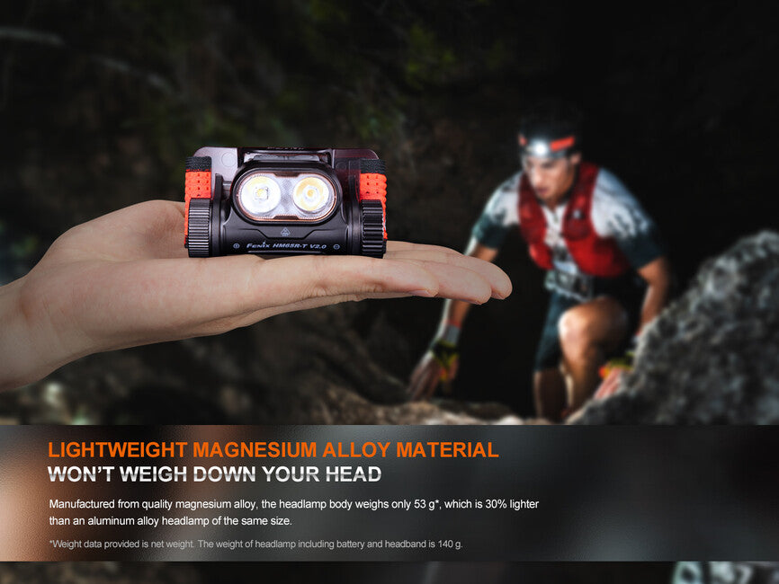 Fenix HM65R-T V2.0 Rechargeable Headlamp, Red