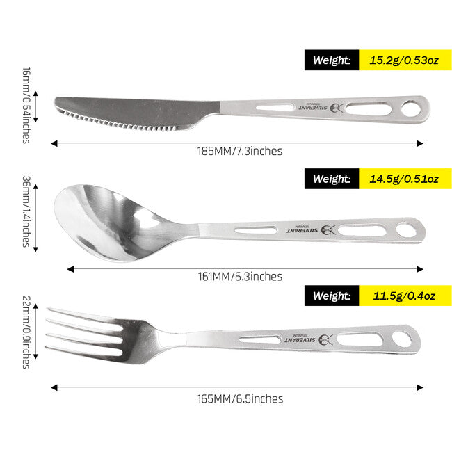 Silverant Titanium Besteck mit sandgestrahltem Griff