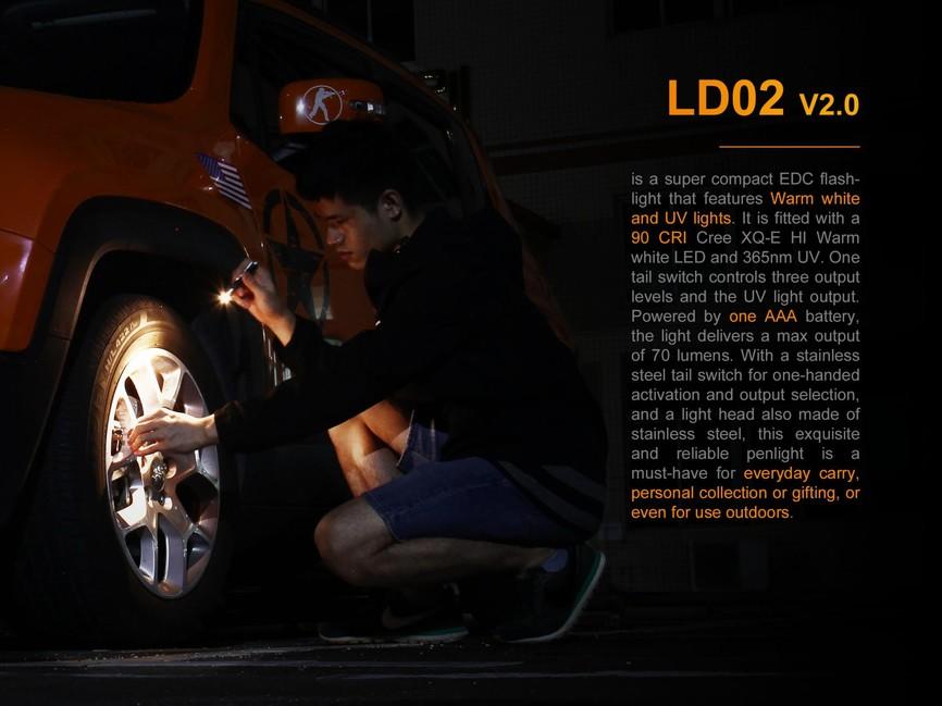 Fenix LD02 taschenlampe high cri + uv