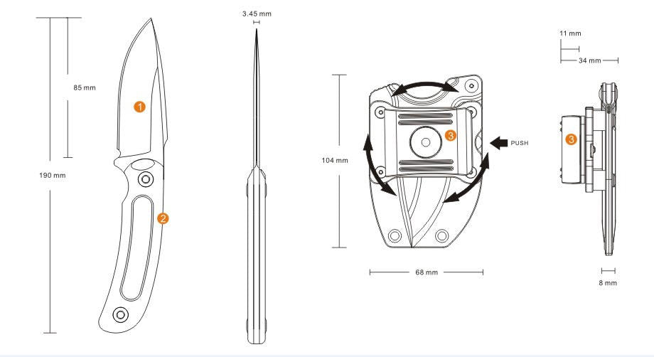 Ruike Hornet F815 messer