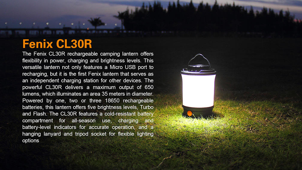 Fenix CL30R wiederaufladbare laterne 650 lumen