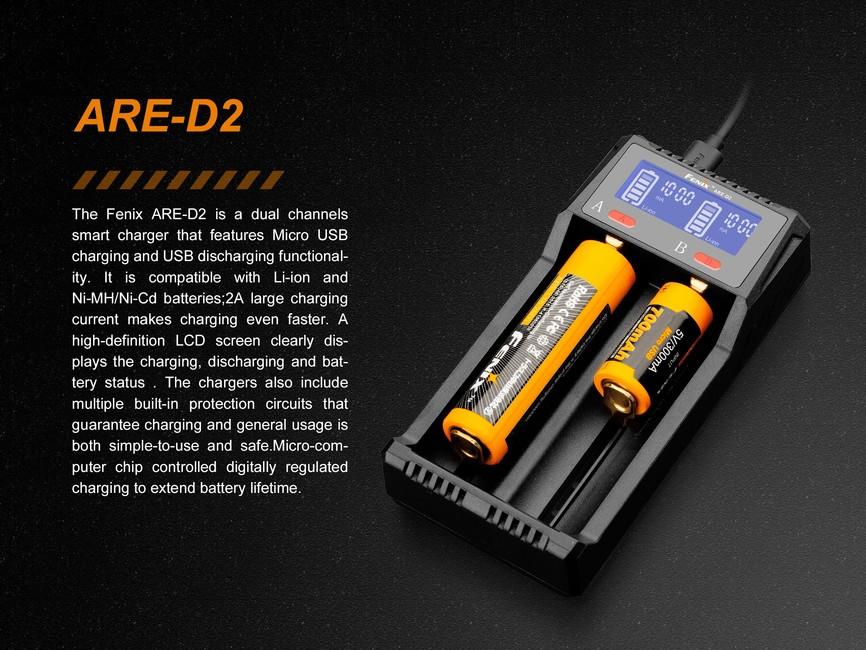 Fenix ARE-D2 usb-ladegerät (Li-Ion, NiMH)