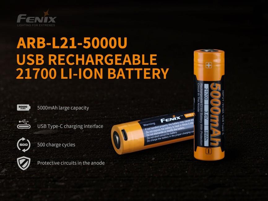 Fenix Akku 21700 5000 mAh Li-Ion USB-C