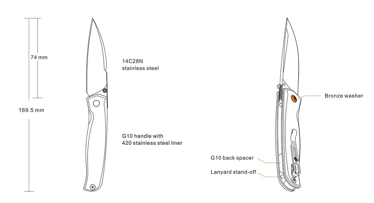 Ruike P661-B schließendes taschenmesser