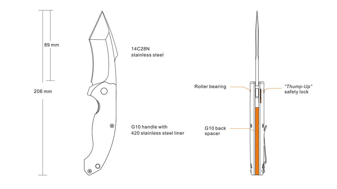 Ruike P851-B schließendes taschenmesser