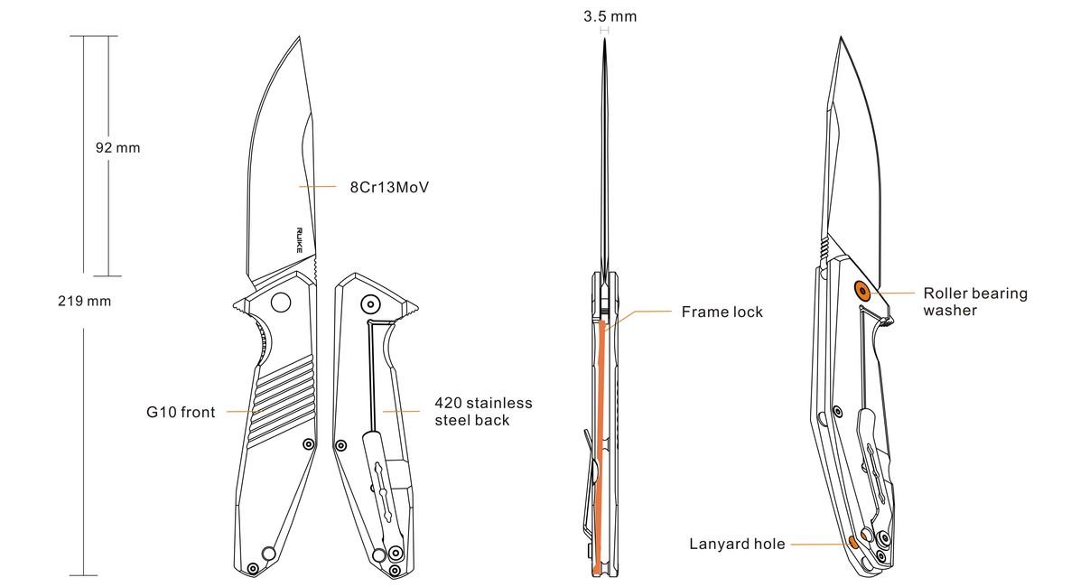 Ruike D191-B schließendes taschenmesser