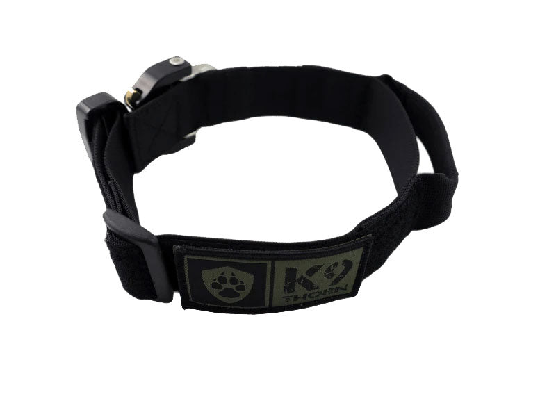 K9 Dornhalsband mit Cobra-Echo-Griff 38 mm, schwarz