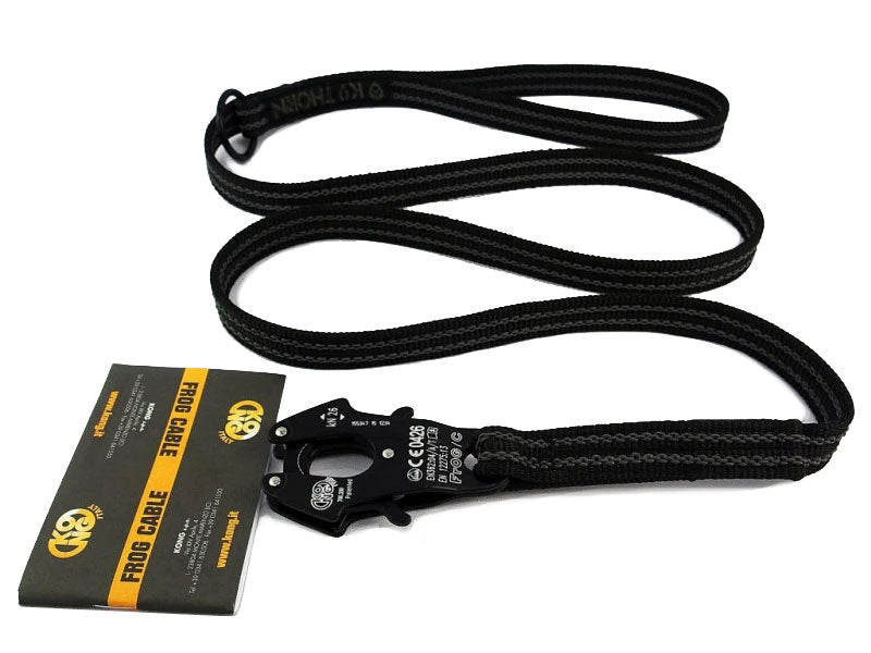 K9 Thorn Anti-Rutsch-leine mit Kong-Frog-Karabiner, schwarz