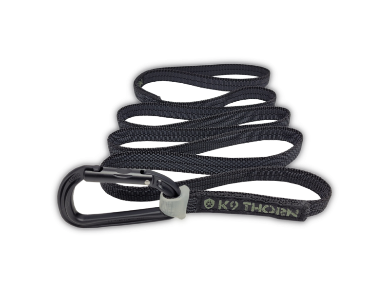 K9 Thorn Anti-Rutsch-leine mit Petzl-Karabiner, schwarz, XL