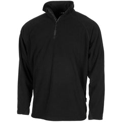 MFH Troyer Langarm-Fleece-T-shirt, schwarz