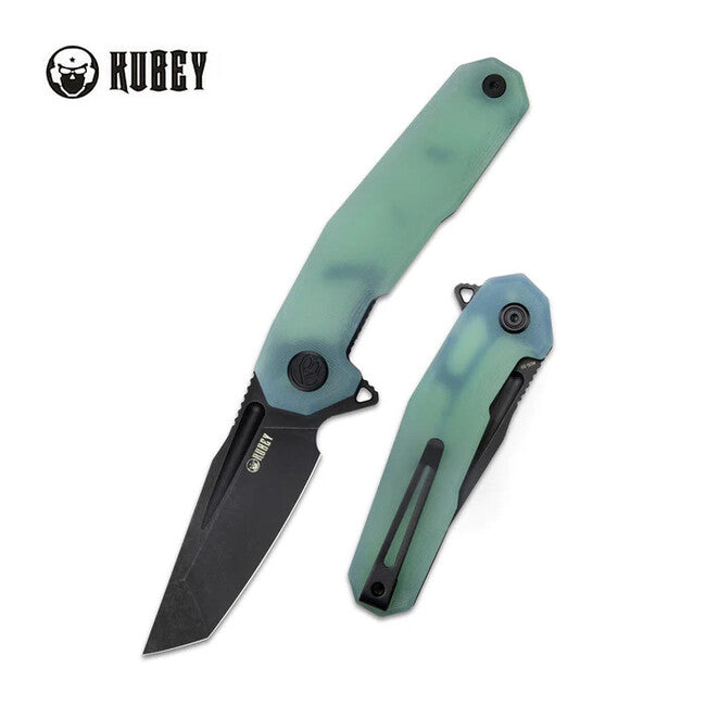 KUBEY Carve Schließmesser Stahl AUS 10, jade
