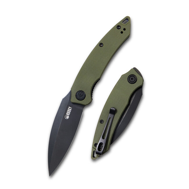 KUBEY Leaf Grün & Schwarz Schließmesser