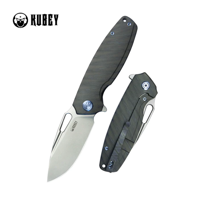 KUBEY Tityus Flame ContouRed Titanium schließmesser