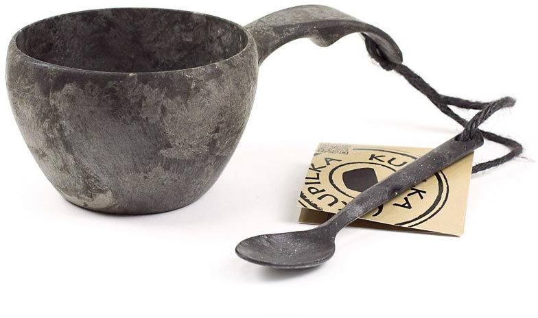 Kupilka 21 Classic Cup Becher mit Löffel, schwarz