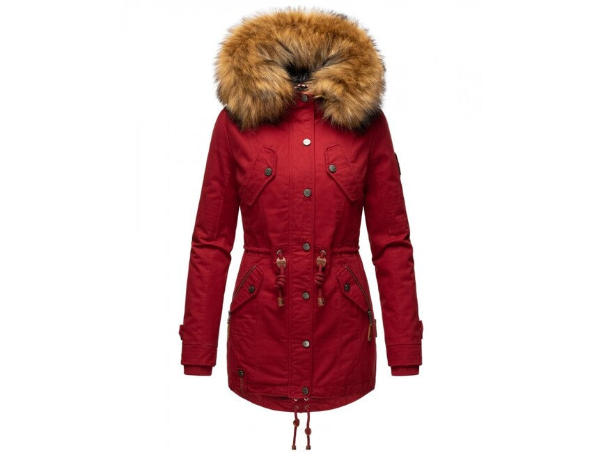 Marikoo LA VIVA PRINCESS damen-winterjacke mit kapuze, blood red