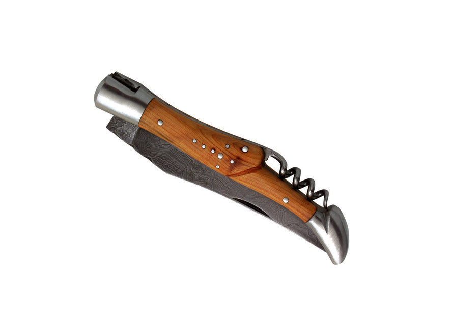 Laguiole DUB071 damaszenerstahl taschenmesser Klinge 12cm korkenzieher griff aus wacholder