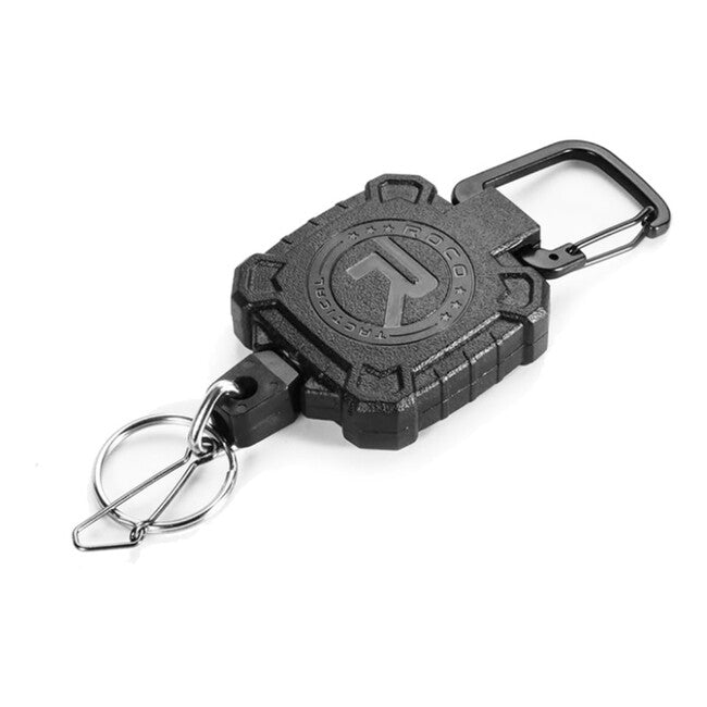 Leguon Keyhex Karabiner mit Stahlseil für Schlüssel, schwarz