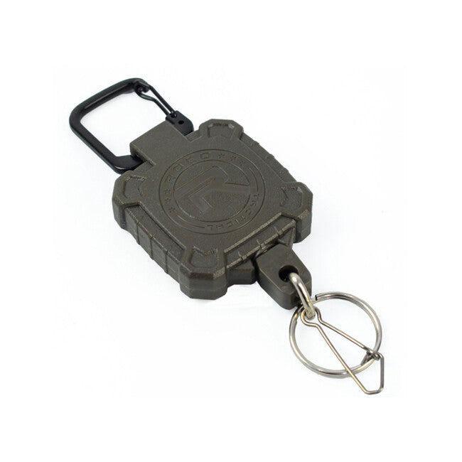 Leguon Keyhex Karabiner mit Stahlseil für Schlüssel, olivgrün