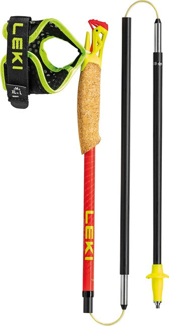LEKI Ultratrail FX.One Superlite Trail Running stöcke, leuchtend rot-neongelb-naturfarbenes Carbon