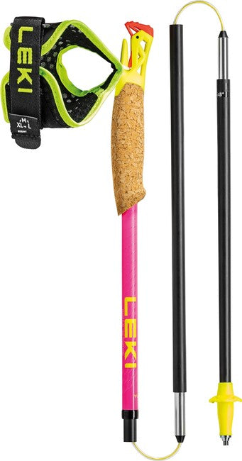 LEKI Ultratrail FX.One Superlite Trail Running Stöcke, neonpink - neongelb - carbon natur