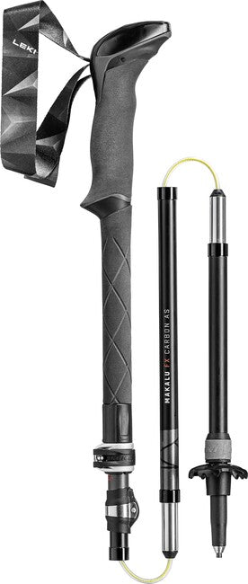 LEKI Makalu FX Carbon AS trekkingstöcke, 110 - 130 cm, hellanthrazit-hellrot-schwarz