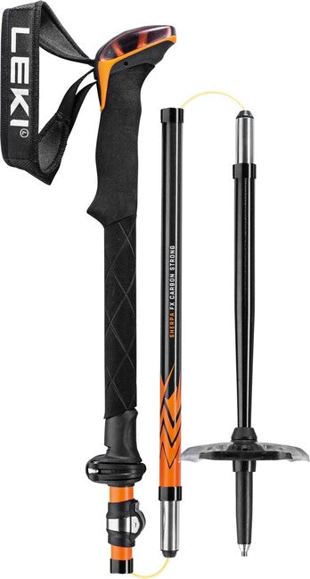 LEKI Sherpa FX Carbon Strong Trekkingstöcke, orange-denimblau, 120 - 140 cm