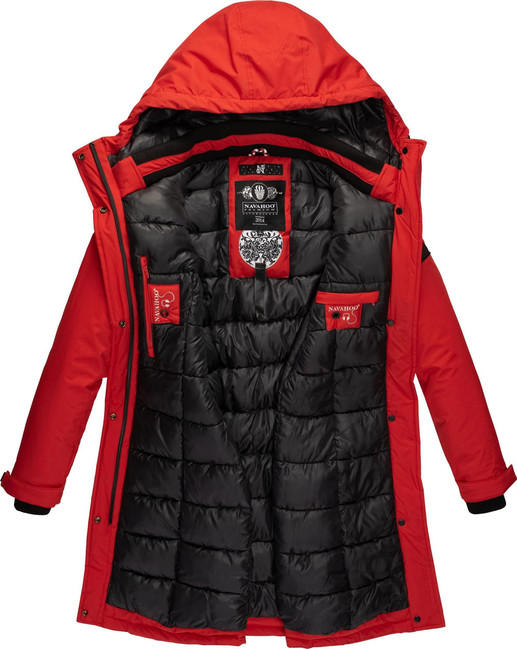 Navahoo LETIZIAA damen Wintermantel mit Kapuze, rot